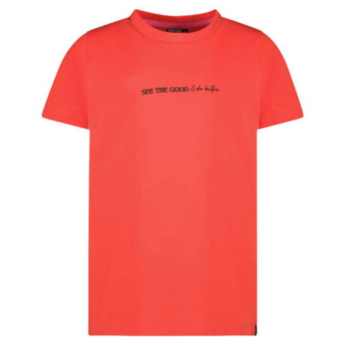 Cars T-shirt CARREY met tekst rood Meisjes Stretchkatoen Ronde hals Tekst