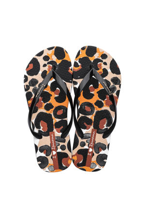   slippers zwart/oranje 