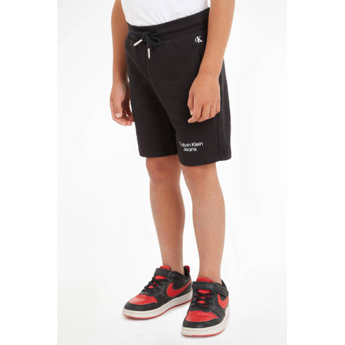 Calvin Klein slim fit short met biologisch katoen zwart Korte broek Jongens Stretchkatoen