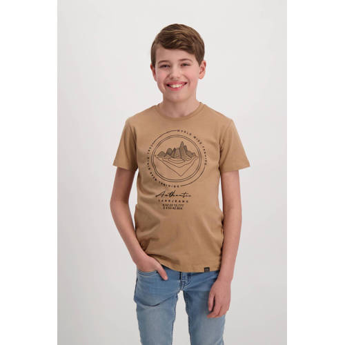 Cars T-shirt EDION met printopdruk camel Bruin Jongens Katoen Ronde hals