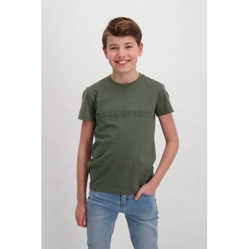 Cars T-shirt DAYTONE met tekst army groen Jongens Katoen Ronde hals Tekst - 116