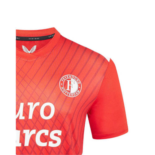 Castore Junior Feyenoord voetbalshirt thuis Sport t-shirt Rood Polyester V-hals 146