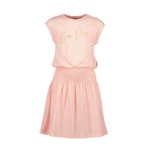 Vingino jurk PELISA met all over print roze Meisjes Stretchkatoen Ronde hals 