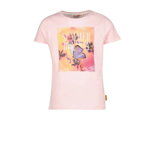 Vingino T-shirt met printopdruk lichtroze Meisjes Stretchkatoen Ronde hals