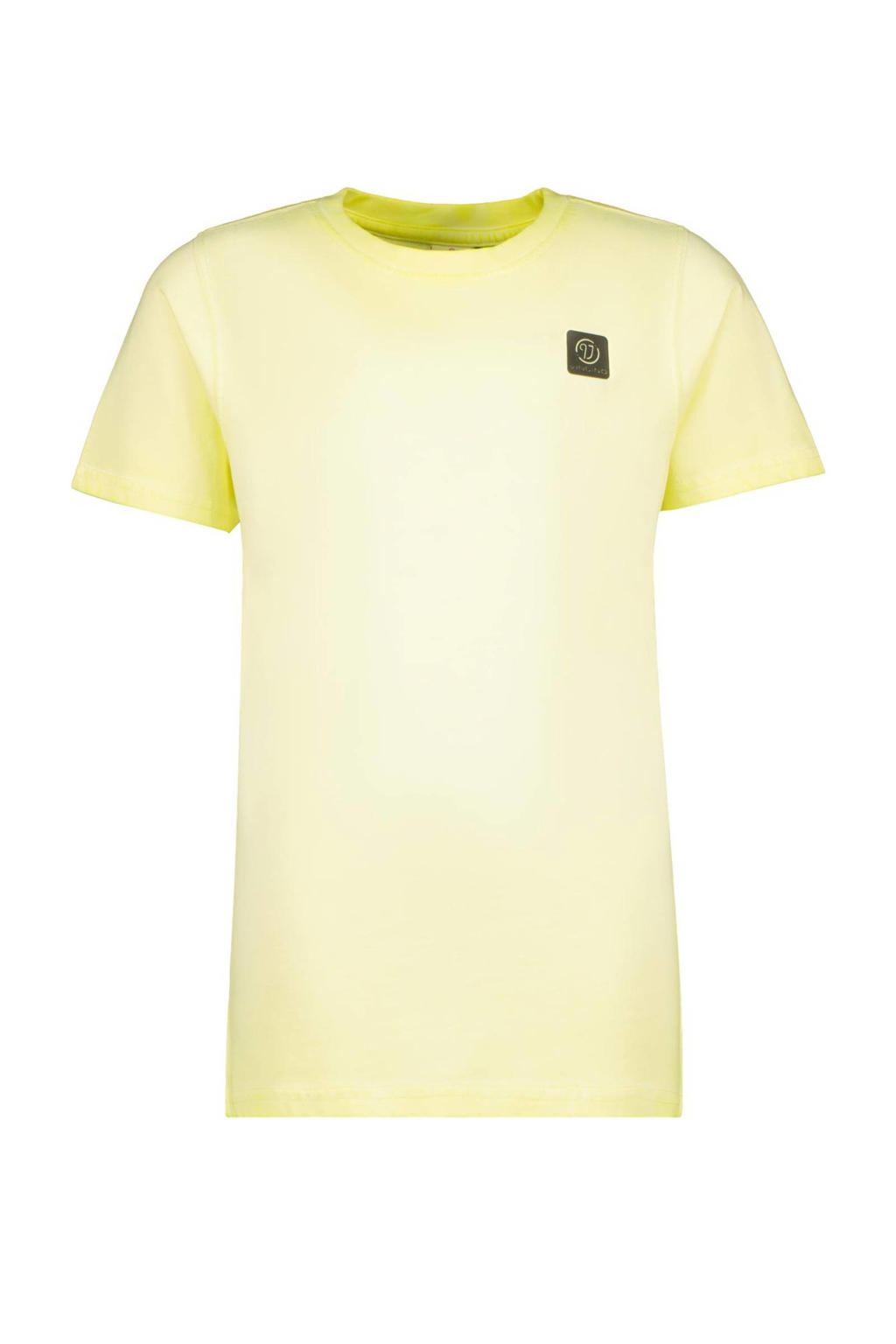 Gele jongens Vingino T-shirt van katoen met korte mouwen en ronde hals