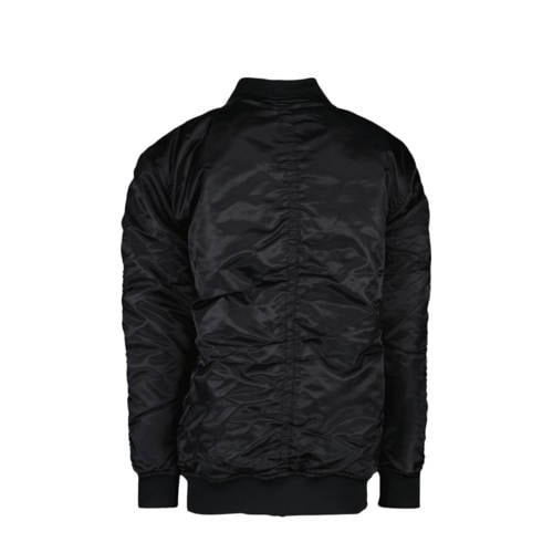 Coolcat bomberjack Jaxxi uni zwart Jas Meisjes Nylon Opstaande kraag Effen