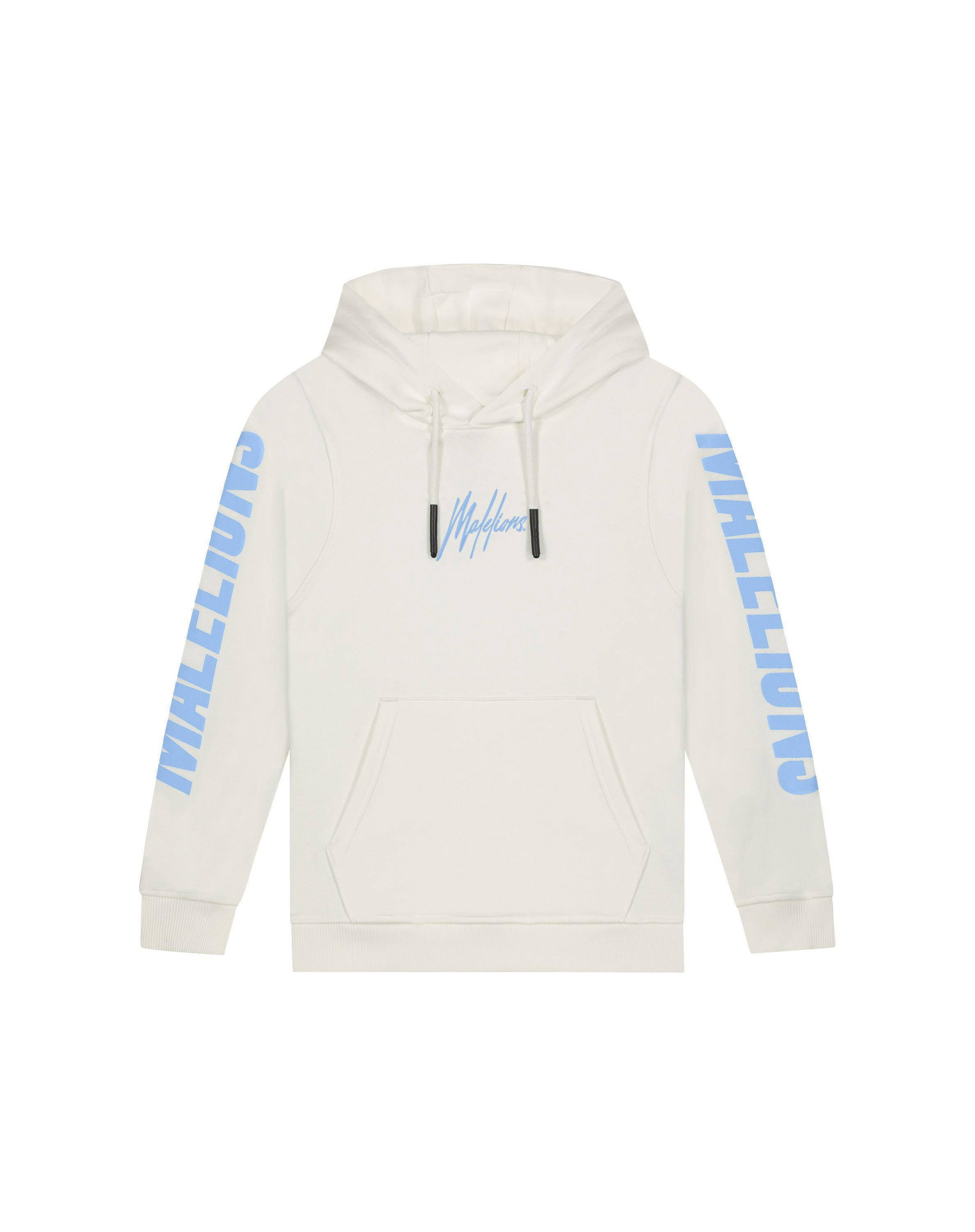 Malelions hoodie met logo ecru blauw kleertjes