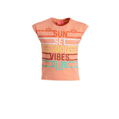 29FT T-shirt met tekstopdruk oranje Meisjes Katoen Ronde hals Tekst