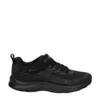 thumbnail: Zwarte jongens Skechers sneakers van nylon met elastische veter- met klittenbandsluiting en effen