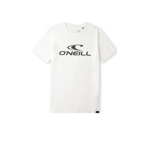 O'Neill T-shirt Wave met logo wit/zwart Jongens Katoen Ronde hals Logo