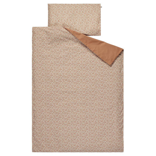 Noppies katoenen dekbedovertrek ledikant (100x140 cm) Bruin Bloemen