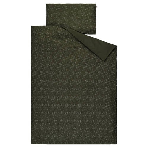 Noppies katoenen dekbedovertrek ledikant (100x140 cm) Groen Bloemen