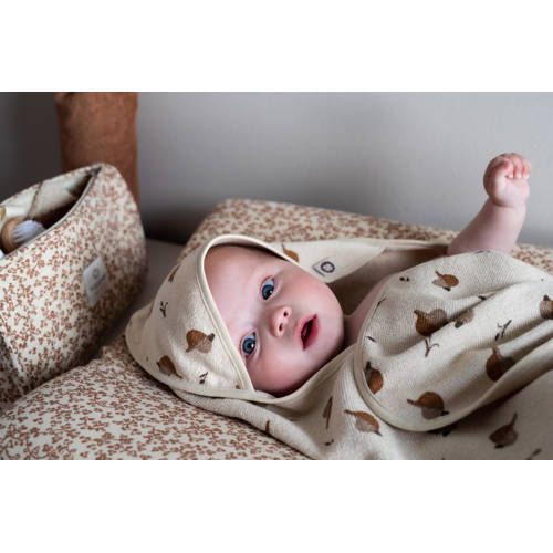 Noppies Printed duck terry badcape Handdoek badcape Beige All over print
