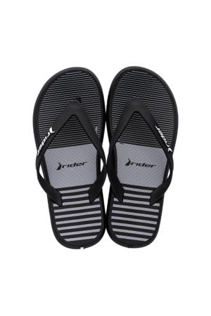   teenslipper zwart/grijs
