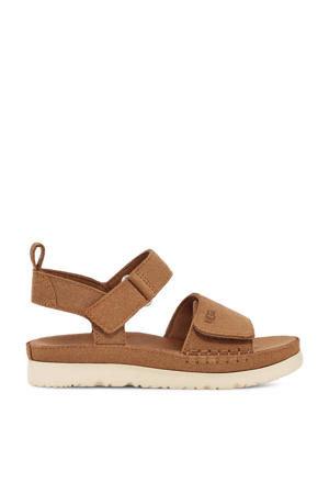Goldenstar  suède sandalen cognac