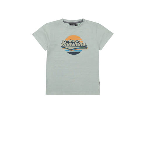 Tumble 'n Dry Mid T-shirt Barrel van biologisch katoen grijsblauw Printopdruk