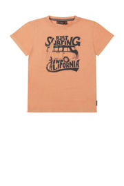 thumbnail: Oranje jongens Tumble 'n Dry Mid T-shirt Barrel van katoen zacht met printopdruk, korte mouwen en ronde hals