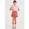 WE Fashion skort van polyester rood/wit