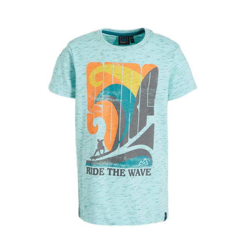 29FT T-shirt met printopdruk lichtblauw Jongens Katoen Ronde hals Printopdruk