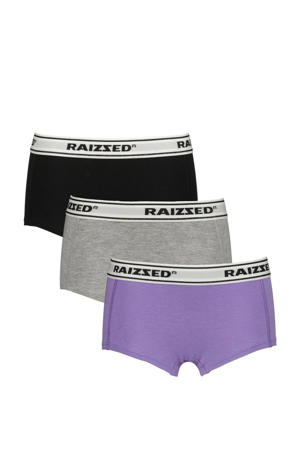 short Nora - zwart/grijs melange/lila (set van 3)