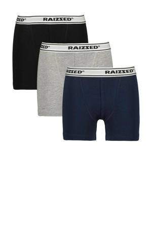   boxershort Nora - set van 3 zwart/grijs melange/d.blauw