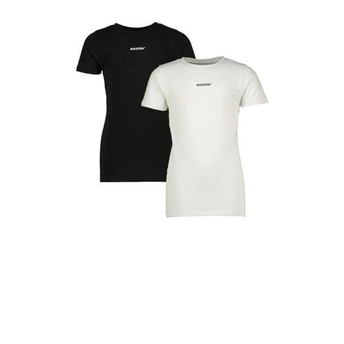 Raizzed T-shirt Nora - set van 2 zwart/wit Jongens Stretchkatoen Ronde hals