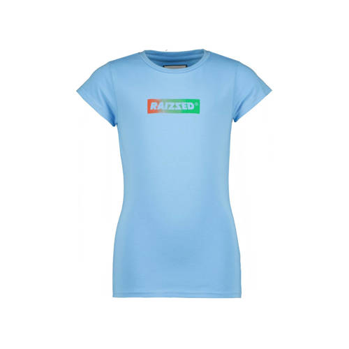 Raizzed T-shirt Denpasar met logo lichtblauw Meisjes Katoen Ronde hals