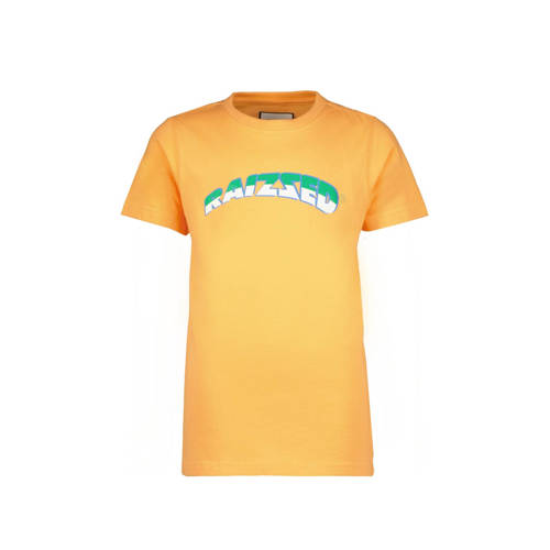Raizzed T-shirt Djarno met logo oranje Jongens Katoen Ronde hals Logo