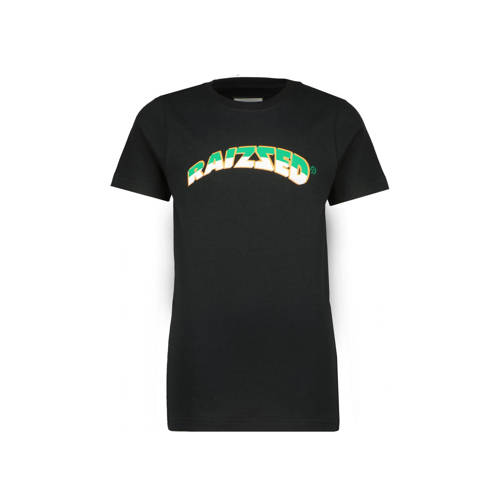 Raizzed T-shirt Djarno met logo zwart Jongens Katoen Ronde hals Logo