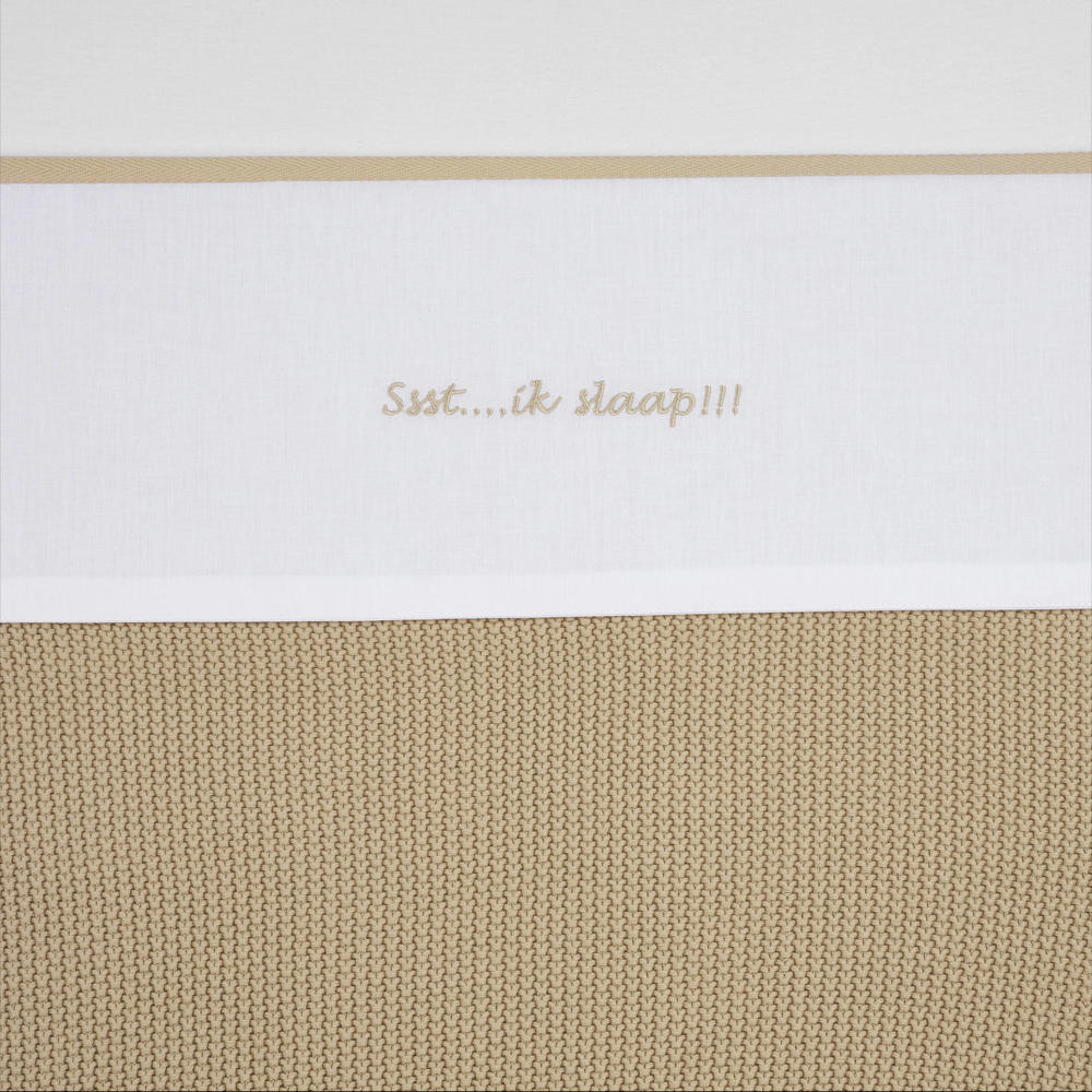Meyco baby wieglaken Ssst...ik slaap!! 75x100 Sand