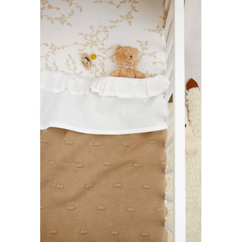 Meyco baby wieglaken Ruffle 75x100 White Babylaken Wit Effen