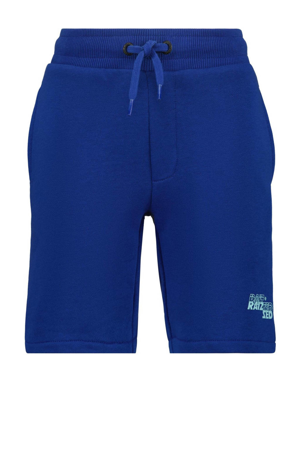Blauwe jongens Raizzed regular fit short Brennon van katoen met elastische tailleband met koord en logo dessin