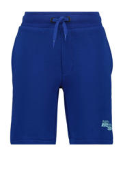 thumbnail: Blauwe jongens Raizzed regular fit short Brennon van katoen met elastische tailleband met koord en logo dessin