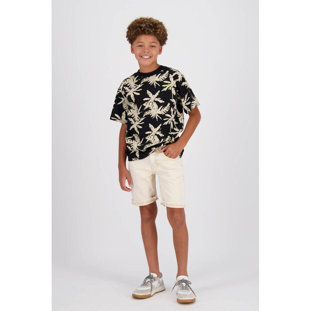 Vingino gebloemd T-shirt Hugi zwart