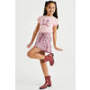 WE Fashion skort van polyester roze/paars