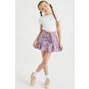 WE Fashion skort van polyester paars/oranje