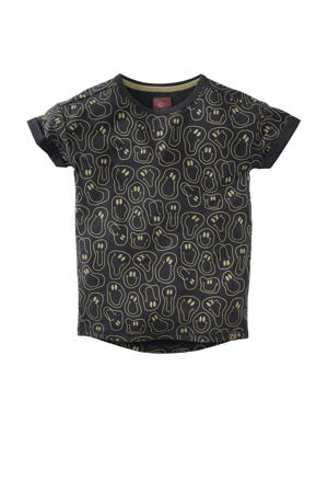 T-shirt Chaim met all over print zwart