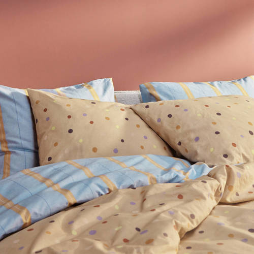 Wehkamp Home katoenen dekbedovertrek 1 persoons (140x220 cm) Blauw Streep
