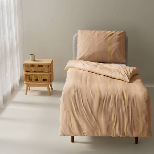 Wehkamp Home katoenen dekbedovertrek 1 persoons (140x220 cm) Roze Streep
