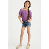 WE Fashion gebloemde  off shoulder top paars