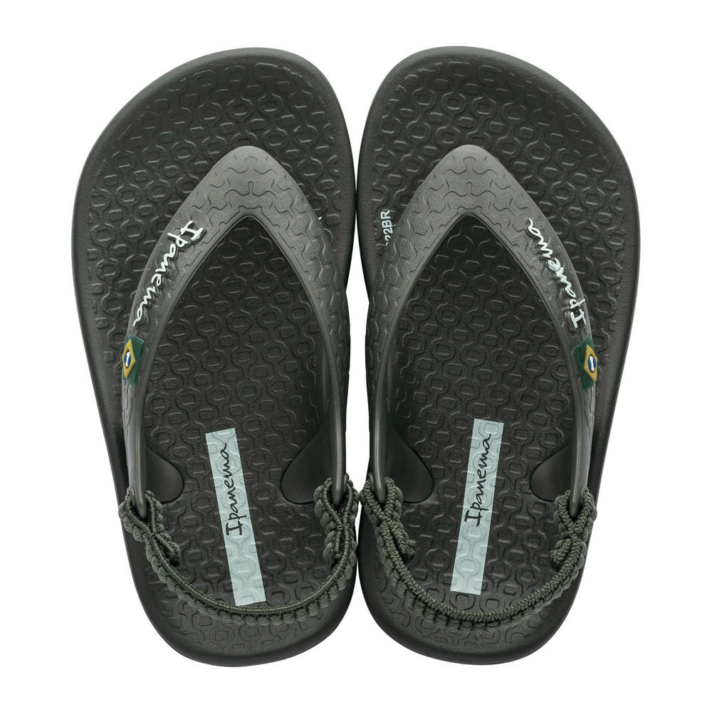 Donkergroene meisjes Ipanema Anatomic Soft Baby teenslippers met hielbandje van rubber 
