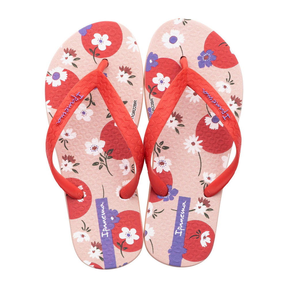 Rode meisjes Ipanema Classic Kids teenslippers van duurzaam gerecycled materiaal