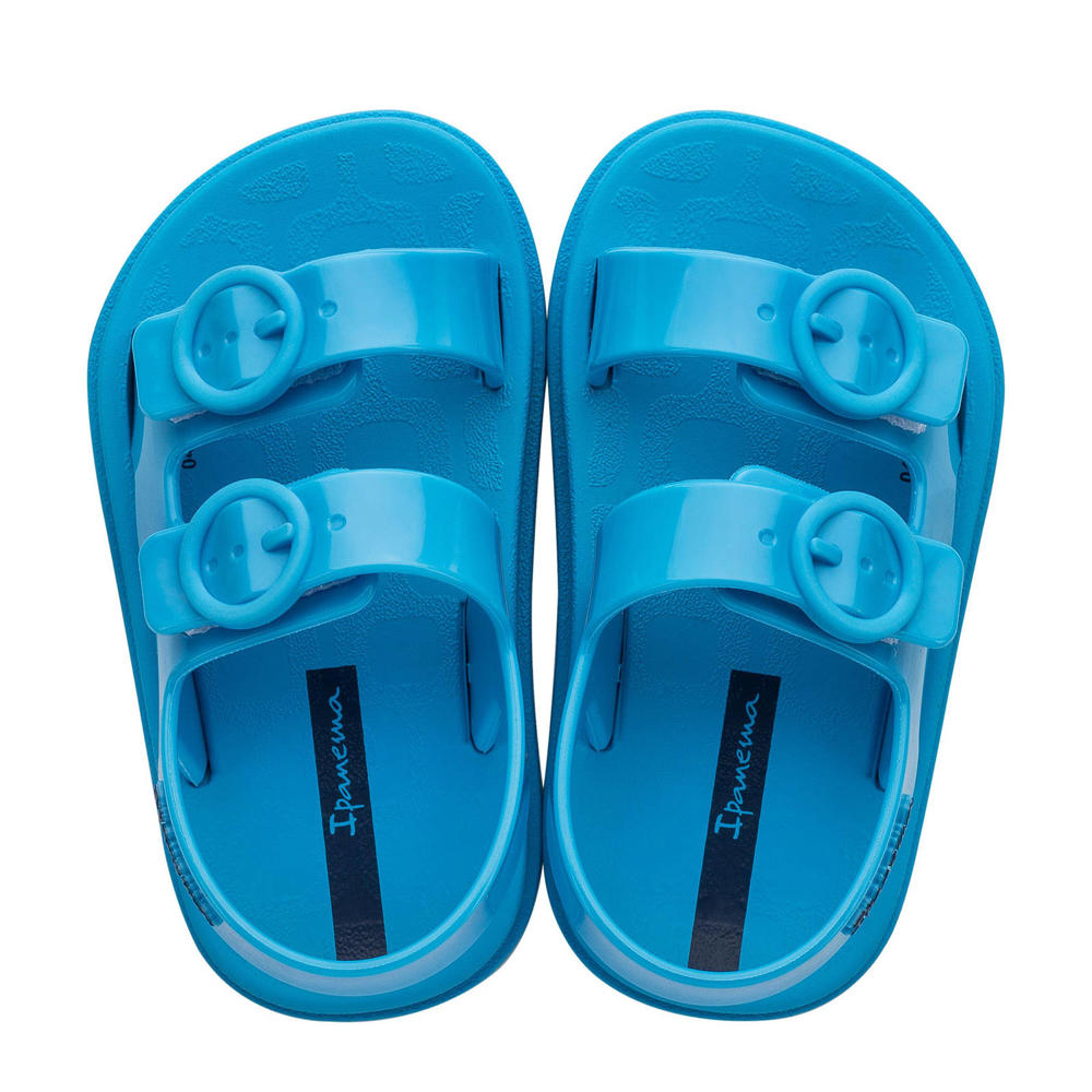 Blauwe jongens en meisjes Ipanema sandalen van rubber met gesp