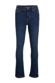 thumbnail: Dark blue denim meisjes anytime flared jeans van stretchdenim met regular waist en rits- en knoopsluiting