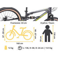 thumbnail: BikeStar MTB Fully kinderfiets 24 inch zwart Bikestar MTB Fully alu 21speed 24inch grijs/geel