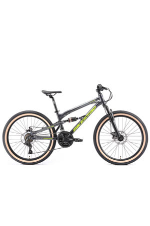 MTB Fully kinderfiets 24 inch zwart Bikestar MTB Fully alu 21speed 24inch grijs/geel