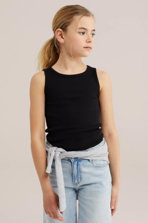 ribgebreide  top zwart