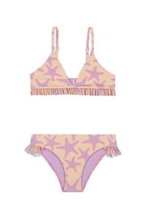 triangel bikini Rosie met ruches beige/roze