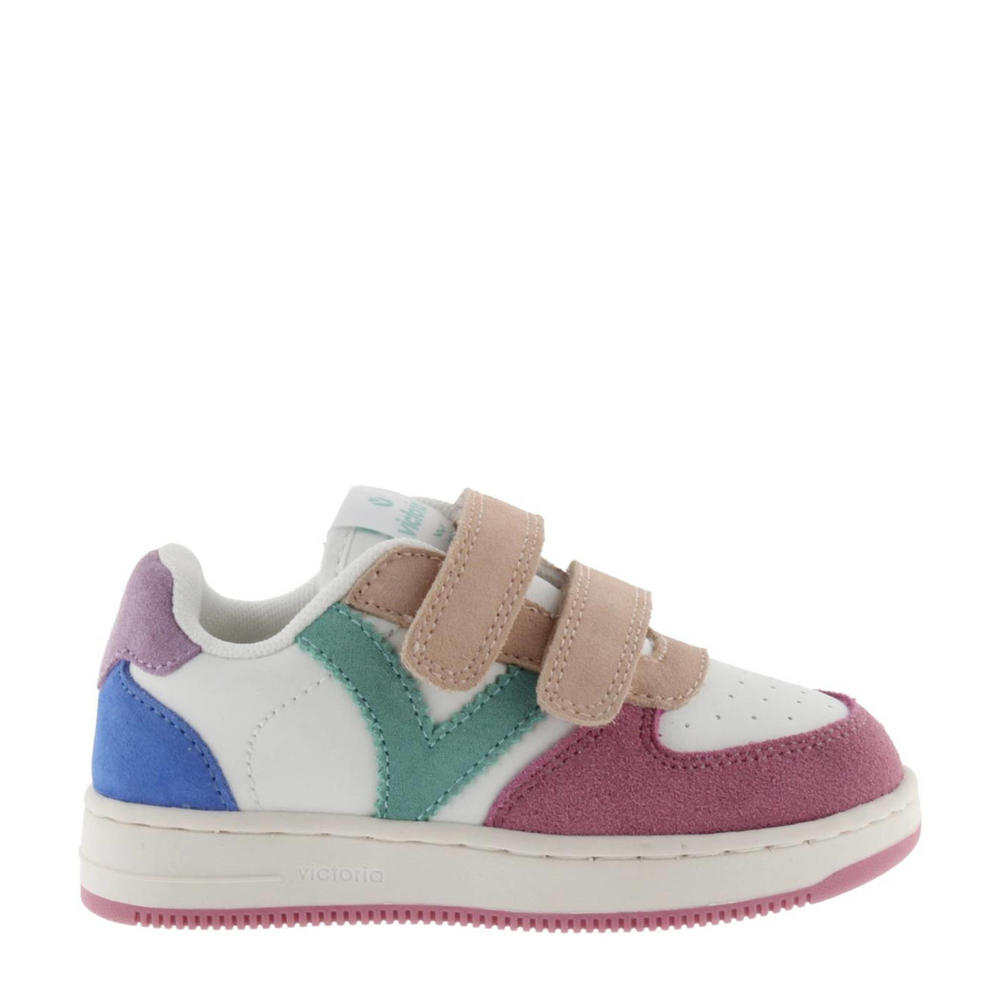 Roze en witte jongens en meisjes Victoria 1124116 sneakers van imitatieleer/voering: textiel met klittenband
