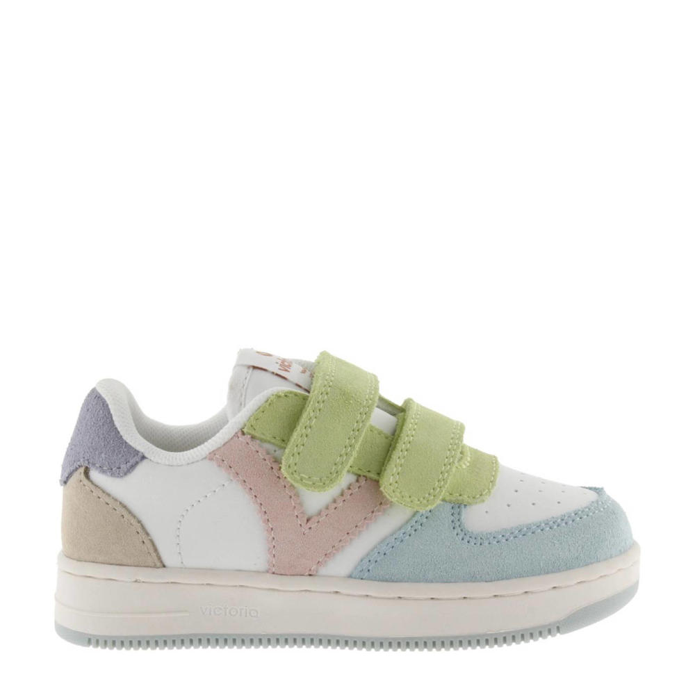 Wit en multikleurige jongens en meisjes Victoria 1124116 sneakers van imitatieleer/voering: textiel met klittenband